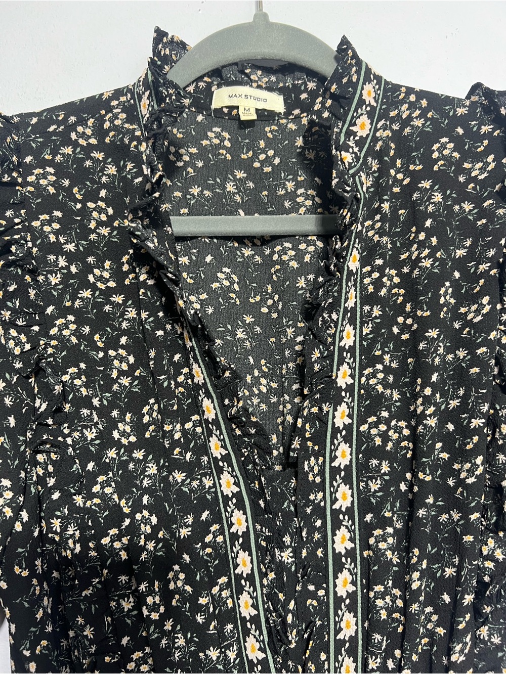 Max Studio Black Floral Tiered Maxi Dress - Picture 13 of 15